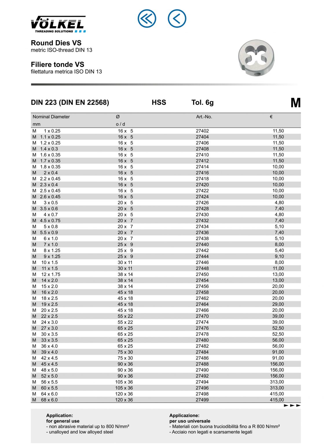 حدیده HSS برند ولکل (Völkel) آلمان